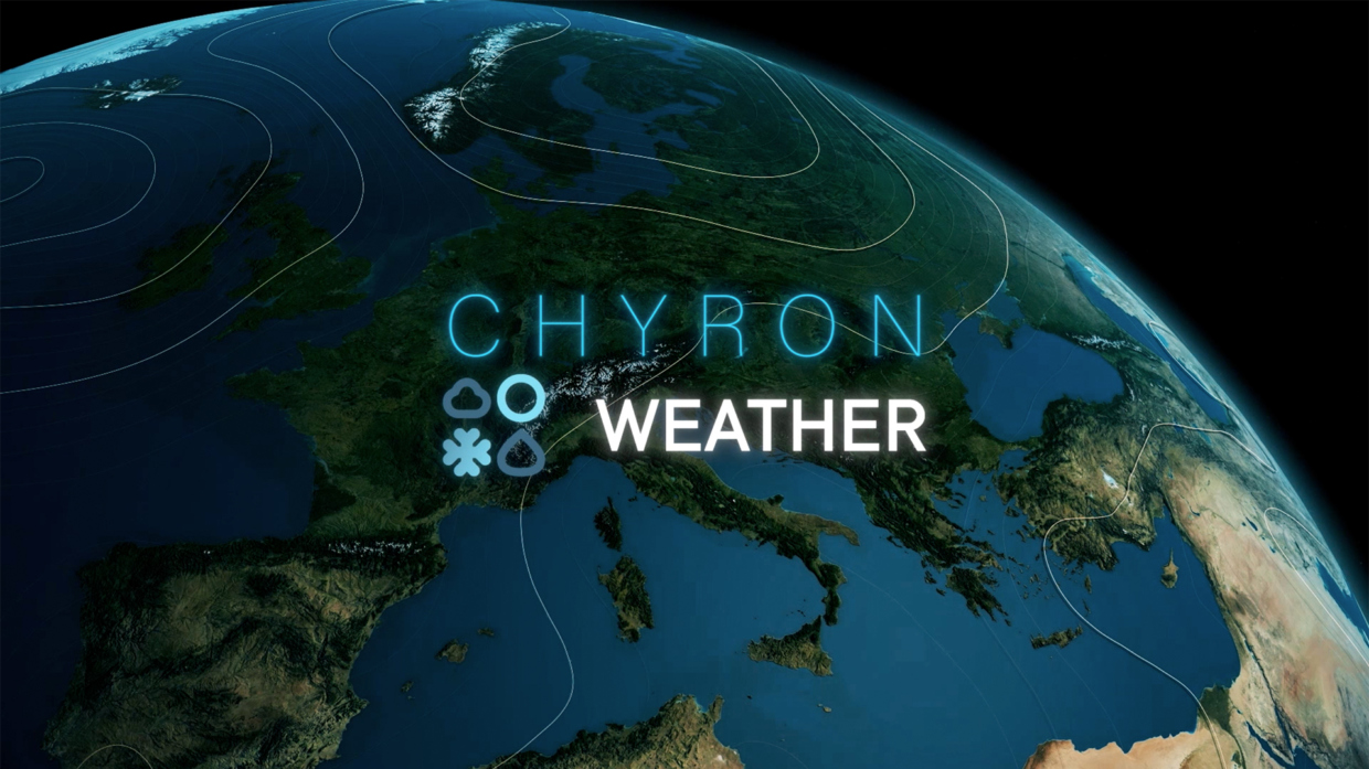 Chyron Weather's 3D presenter globe for world-wide meteorological analysis