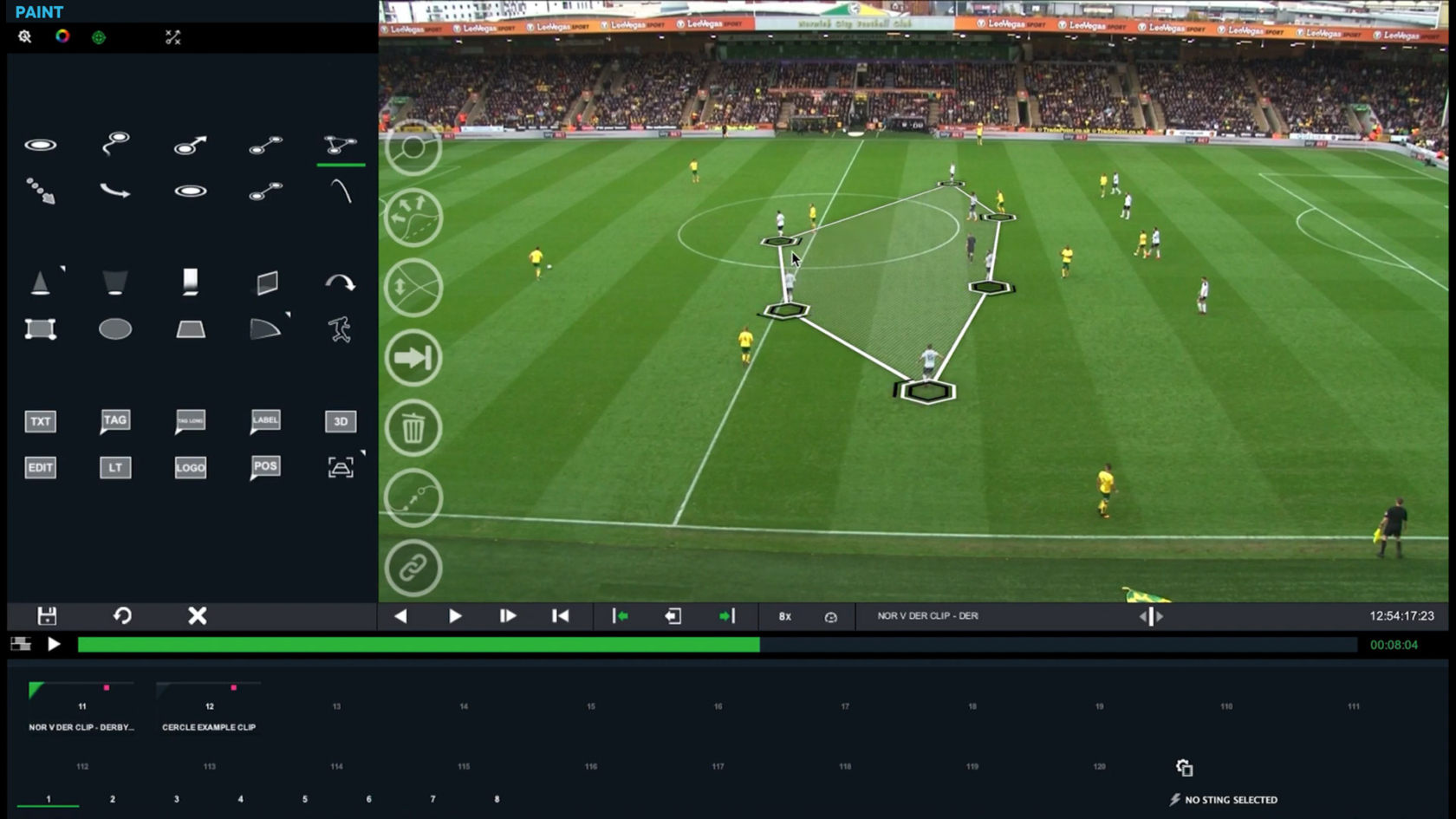 The PAINT telestrator interface for creating illustrated sports replays