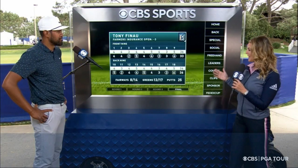 CBS Sports SmartCart leverages Chyron's PRIME Touchscreen as a mobile studio for on-the-course golf analysis