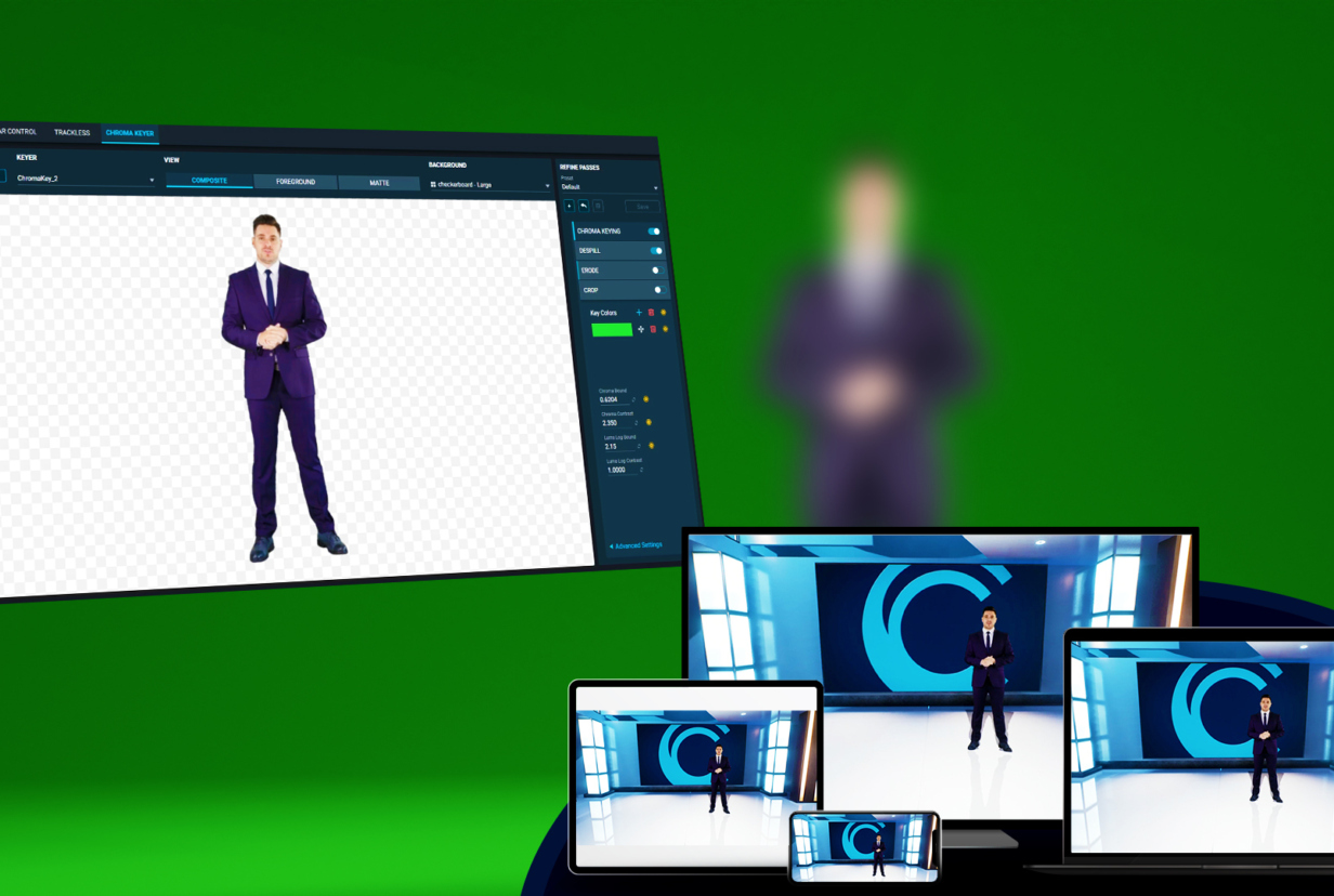 The new broser-based chroma key interface for PRIME VSAR virtual productions